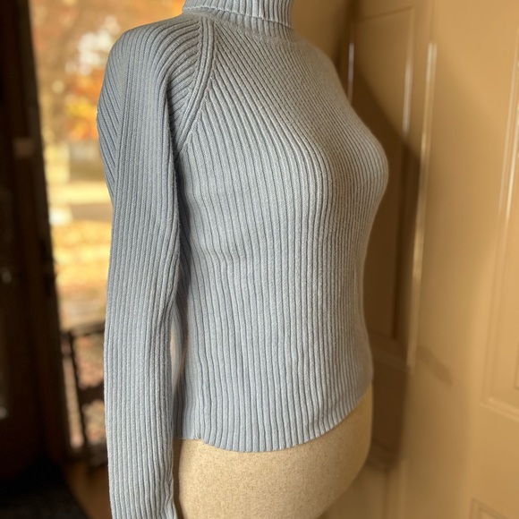 Sky Blue Women's Turtleneck Sweater - Picture 2 of 4